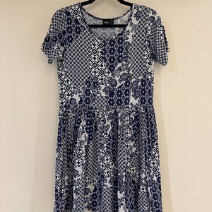 ASOS Blue and White Pattern Dress